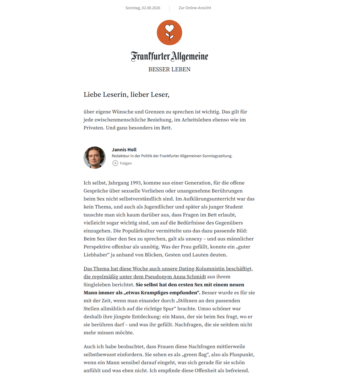Vorschau des Newsletters Besser Leben